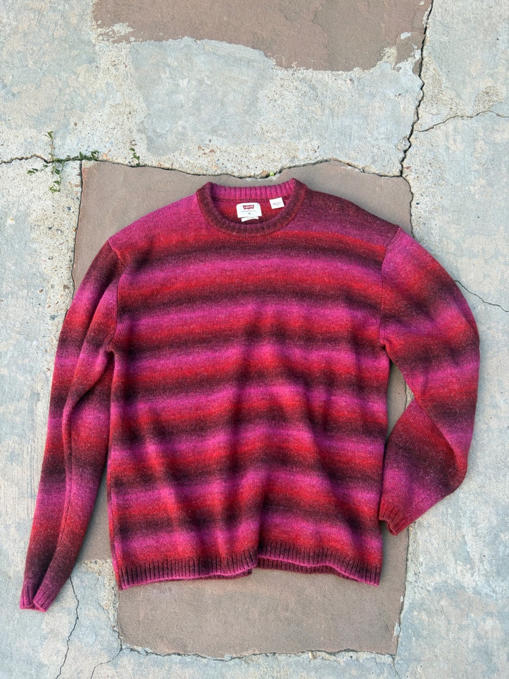 Levi's Striped Crewneck Sweater in Pink and Red Gradient